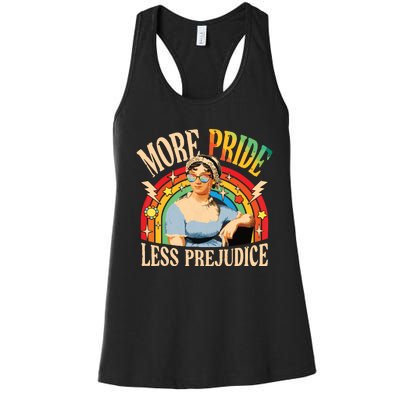 More Pride Less Prejudice Lgbtq Rainbow Women's Racerback Tank