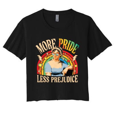 More Pride Less Prejudice Lgbtq Rainbow Women's Crop Top Tee