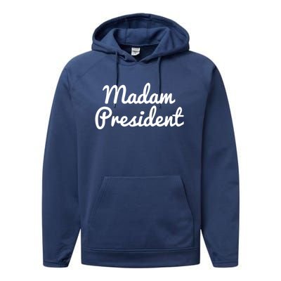 Madam President Less Cat Lady ItS About Madam Time Great Gift Performance Fleece Hoodie