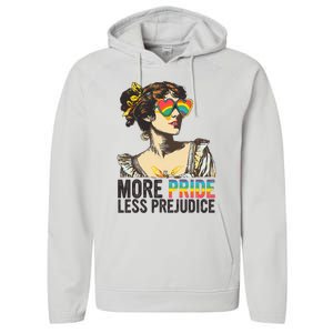 More Pride Less Prejudice Lgbt Pride Month More Pride Performance Fleece Hoodie