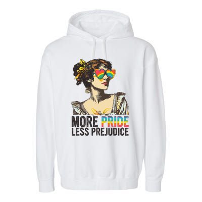 More Pride Less Prejudice Lgbt Pride Month More Pride Garment-Dyed Fleece Hoodie