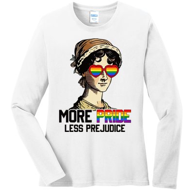 More Pride Less Prejudice Lgbt Gay Proud Ally Pride Month Ladies Long Sleeve Shirt