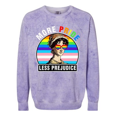 More Pride Less Prejudice Lgbt Gay Proud Ally Pride Month Funny Colorblast Crewneck Sweatshirt