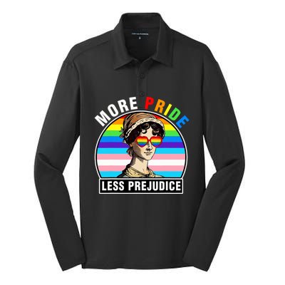 More Pride Less Prejudice Lgbt Gay Proud Ally Pride Month Funny Silk Touch Performance Long Sleeve Polo