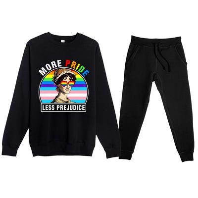 More Pride Less Prejudice Lgbt Gay Proud Ally Pride Month Funny Premium Crewneck Sweatsuit Set