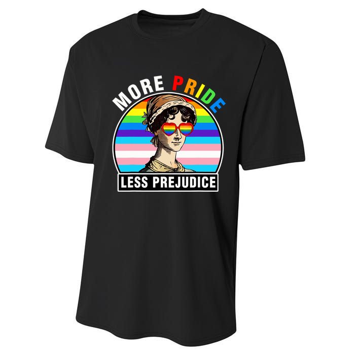 More Pride Less Prejudice Lgbt Gay Proud Ally Pride Month Funny Performance Sprint T-Shirt