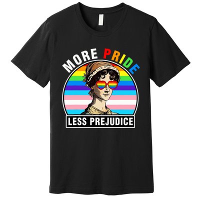 More Pride Less Prejudice Lgbt Gay Proud Ally Pride Month Funny Premium T-Shirt