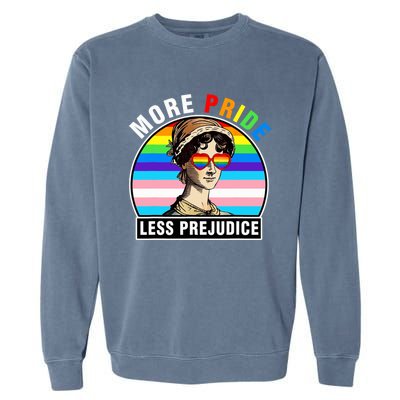 More Pride Less Prejudice Lgbt Gay Proud Ally Pride Month Funny Garment-Dyed Sweatshirt