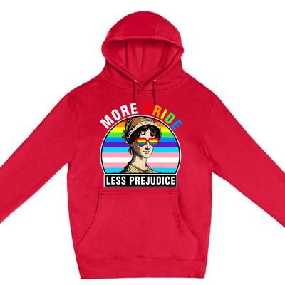 More Pride Less Prejudice Lgbt Gay Proud Ally Pride Month Funny Premium Pullover Hoodie