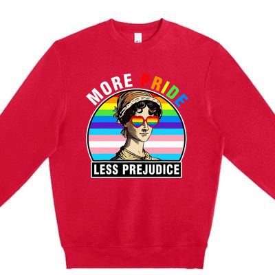 More Pride Less Prejudice Lgbt Gay Proud Ally Pride Month Funny Premium Crewneck Sweatshirt