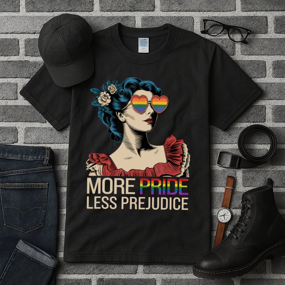 More Pride Less Prejudice Pride Month LGBTQ  Tall T-Shirt