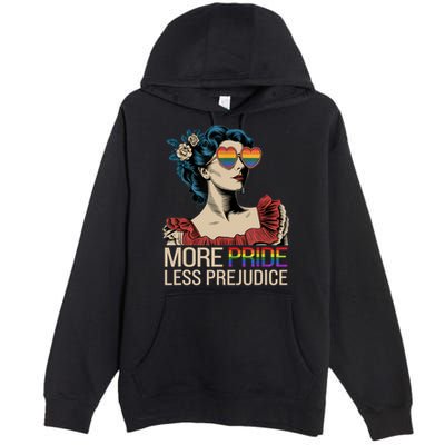 More Pride Less Prejudice Pride Month LGBTQ  Premium Pullover Hoodie
