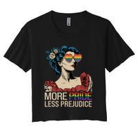 More Pride Less Prejudice Pride Month LGBTQ  Women's Crop Top Tee