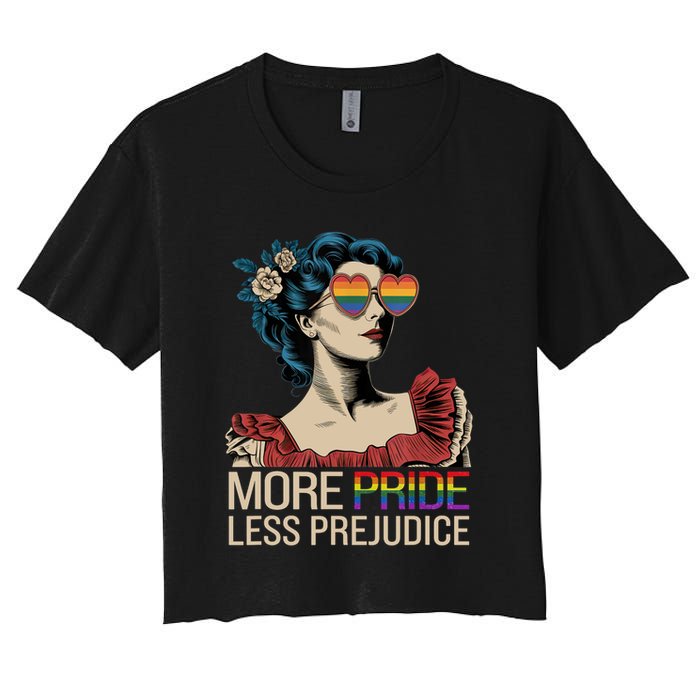 More Pride Less Prejudice Pride Month LGBTQ  Women's Crop Top Tee