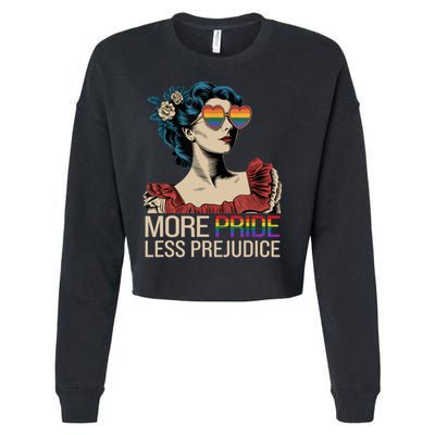 More Pride Less Prejudice Pride Month LGBTQ  Cropped Pullover Crew