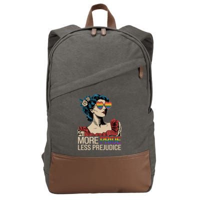 More Pride Less Prejudice Pride Month LGBTQ  Cotton Canvas Backpack