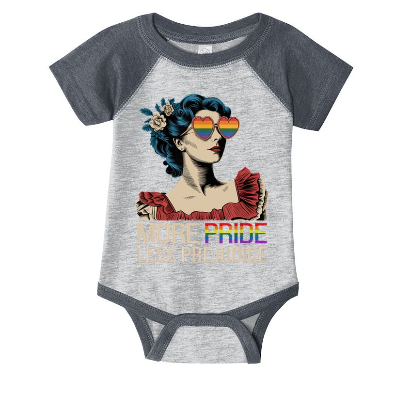 More Pride Less Prejudice Pride Month LGBTQ  Infant Baby Jersey Bodysuit