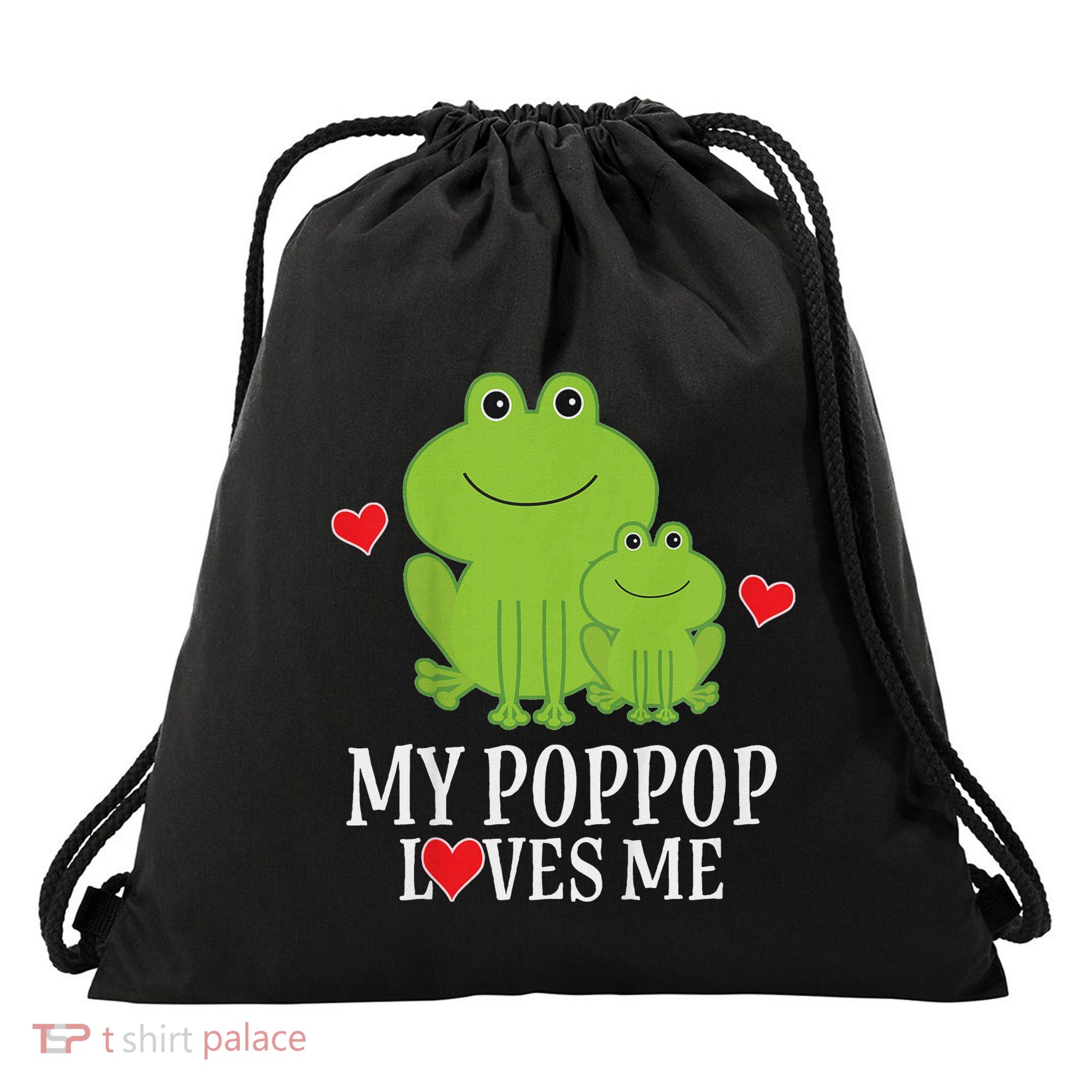 My Poppop Loves Me For Grandson Drawstring Bag