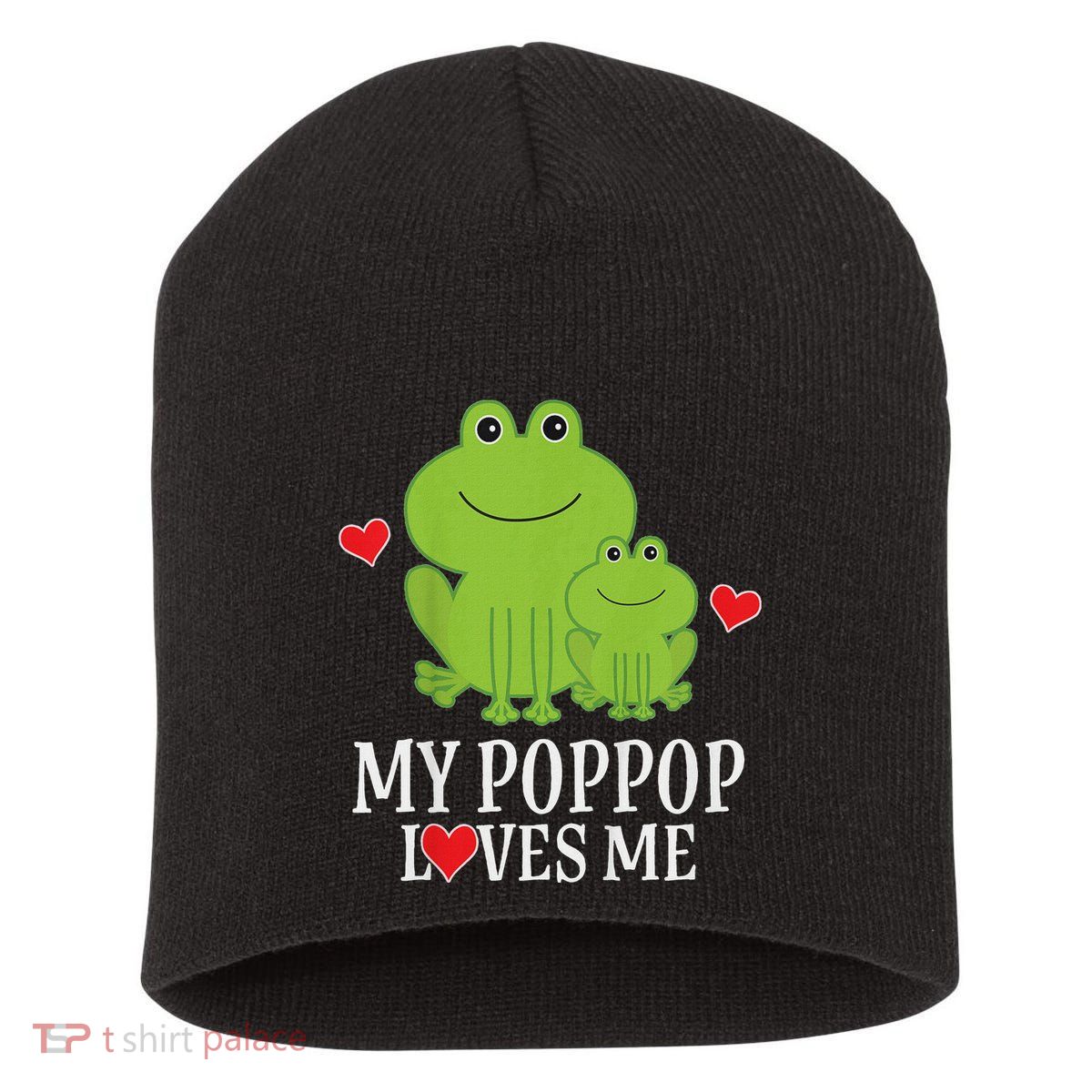 My Poppop Loves Me For Grandson Short Acrylic Beanie