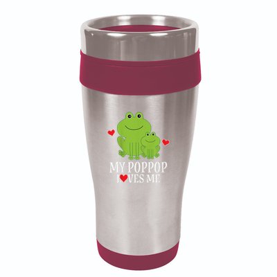 My Poppop Loves Me For Grandson 16oz Travel Tumbler