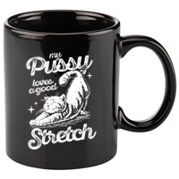 My Pussy Love A Good Stretch Funny Raunchy Cat Funny 11oz C Handle Ceramic Mug