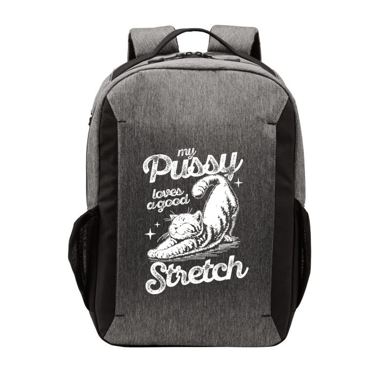 My Pussy Love A Good Stretch Funny Raunchy Cat Funny Vector Backpack