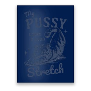 My Pussy Love A Good Stretch Funny Raunchy Cat Meme Poster