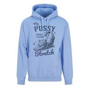 My Pussy Love A Good Stretch Funny Raunchy Cat Meme Unisex Surf Hoodie