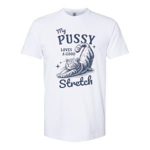 My Pussy Love A Good Stretch Funny Raunchy Cat Meme Softstyle CVC T-Shirt