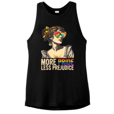 More Pride Less Prejudice Lgbtq Rainbow Ladies PosiCharge Tri-Blend Wicking Tank