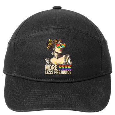 More Pride Less Prejudice Lgbtq Rainbow 7-Panel Snapback Hat