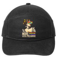 More Pride Less Prejudice Lgbtq Rainbow 7-Panel Snapback Hat