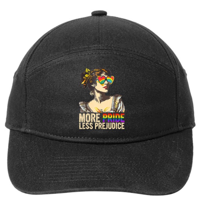 More Pride Less Prejudice Lgbtq Rainbow 7-Panel Snapback Hat