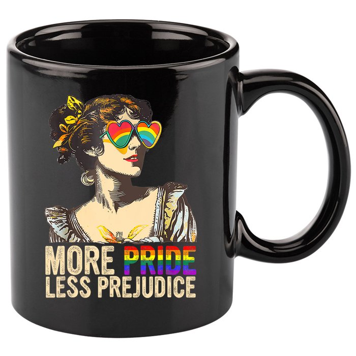More Pride Less Prejudice Lgbtq Rainbow 11oz C Handle Ceramic Mug