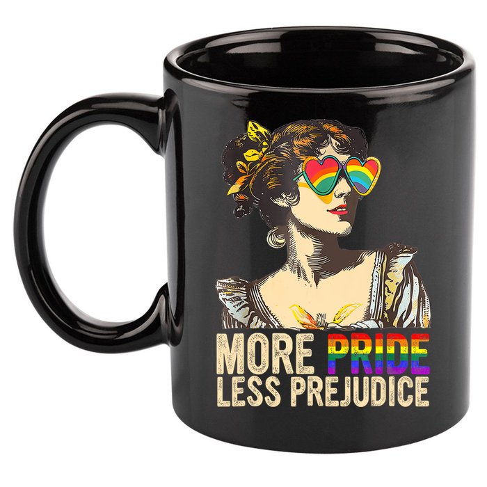 More Pride Less Prejudice Lgbtq Rainbow 11oz C Handle Ceramic Mug