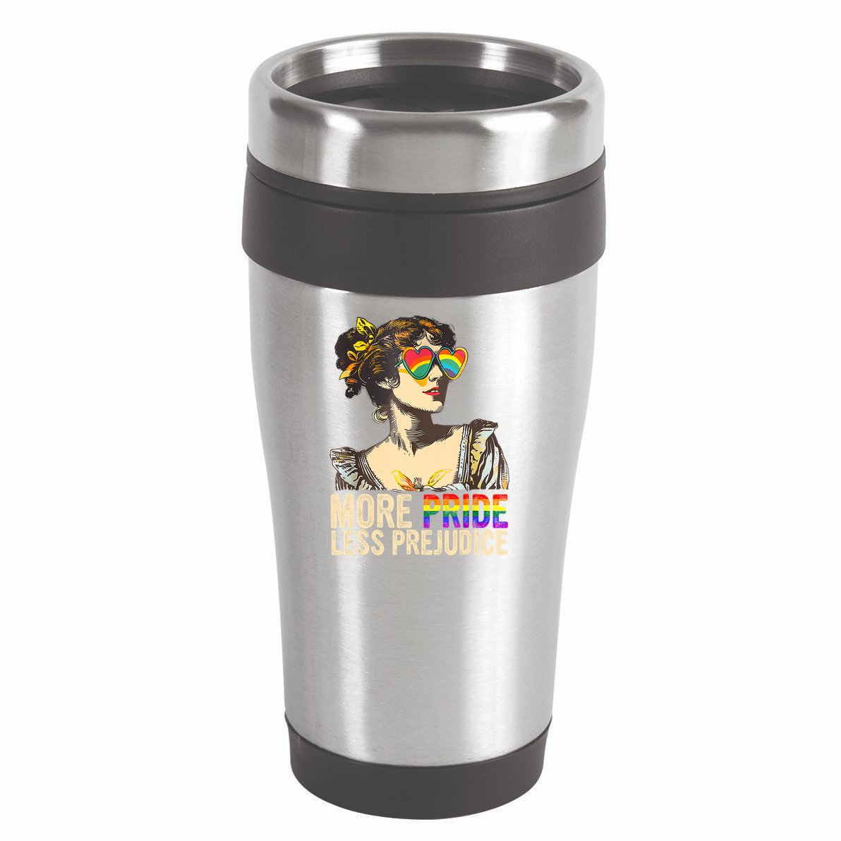 More Pride Less Prejudice Lgbtq Rainbow 16oz Travel Tumbler