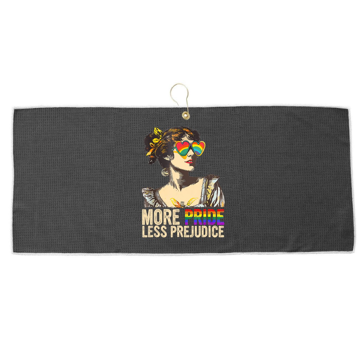 More Pride Less Prejudice Lgbtq Rainbow Large Microfiber Waffle Golf Towel