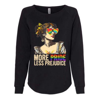 More Pride Less Prejudice Lgbtq Rainbow Womens California Wash Sweatshirt