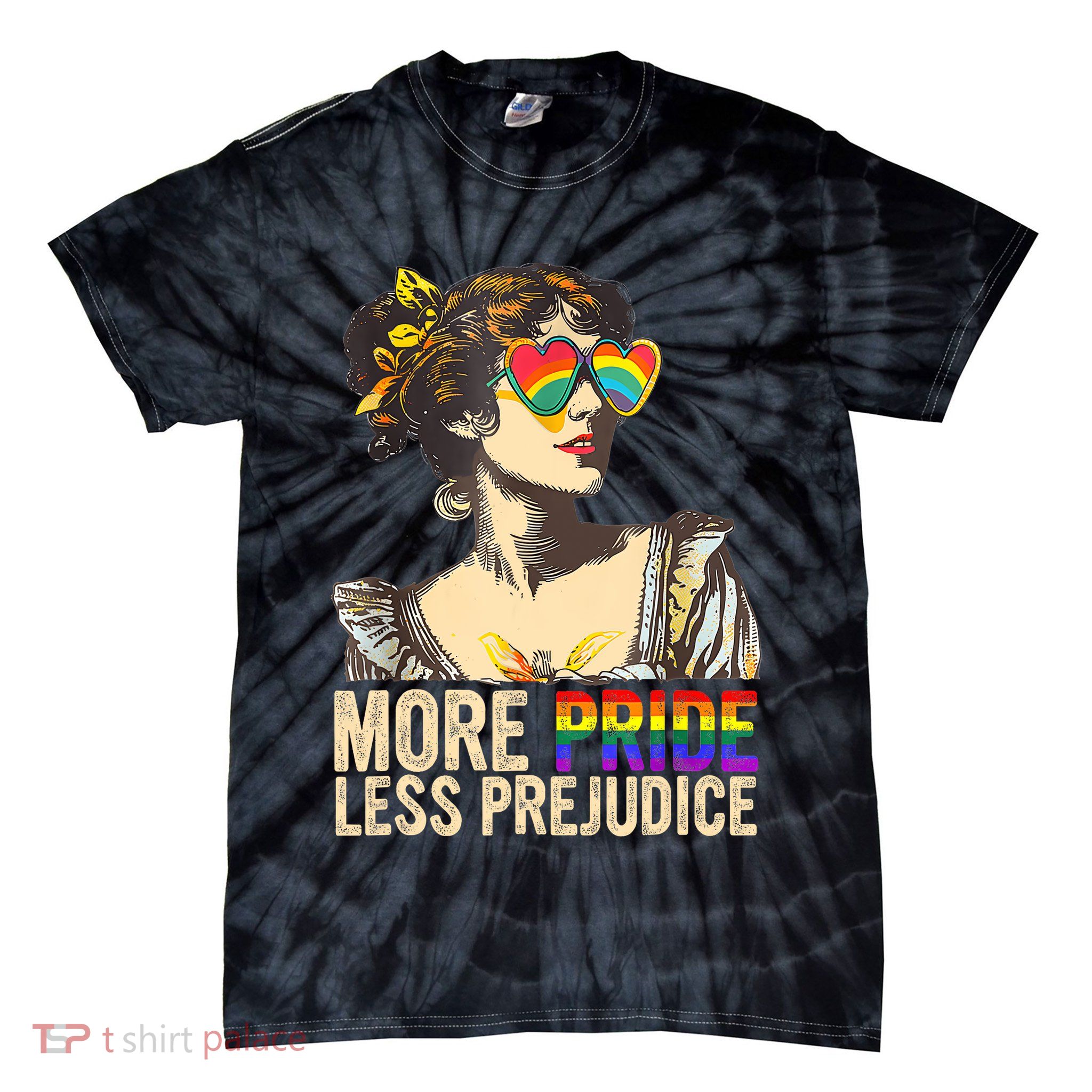 More Pride Less Prejudice Lgbtq Rainbow Tie-Dye T-Shirt