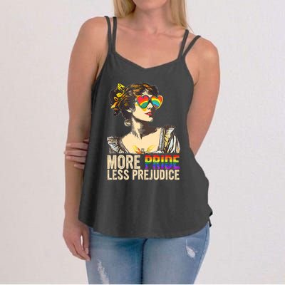 More Pride Less Prejudice Lgbtq Rainbow Women's Strappy Tank