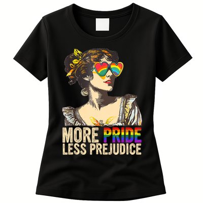 More Pride Less Prejudice Lgbtq Rainbow Womens T-Shirt