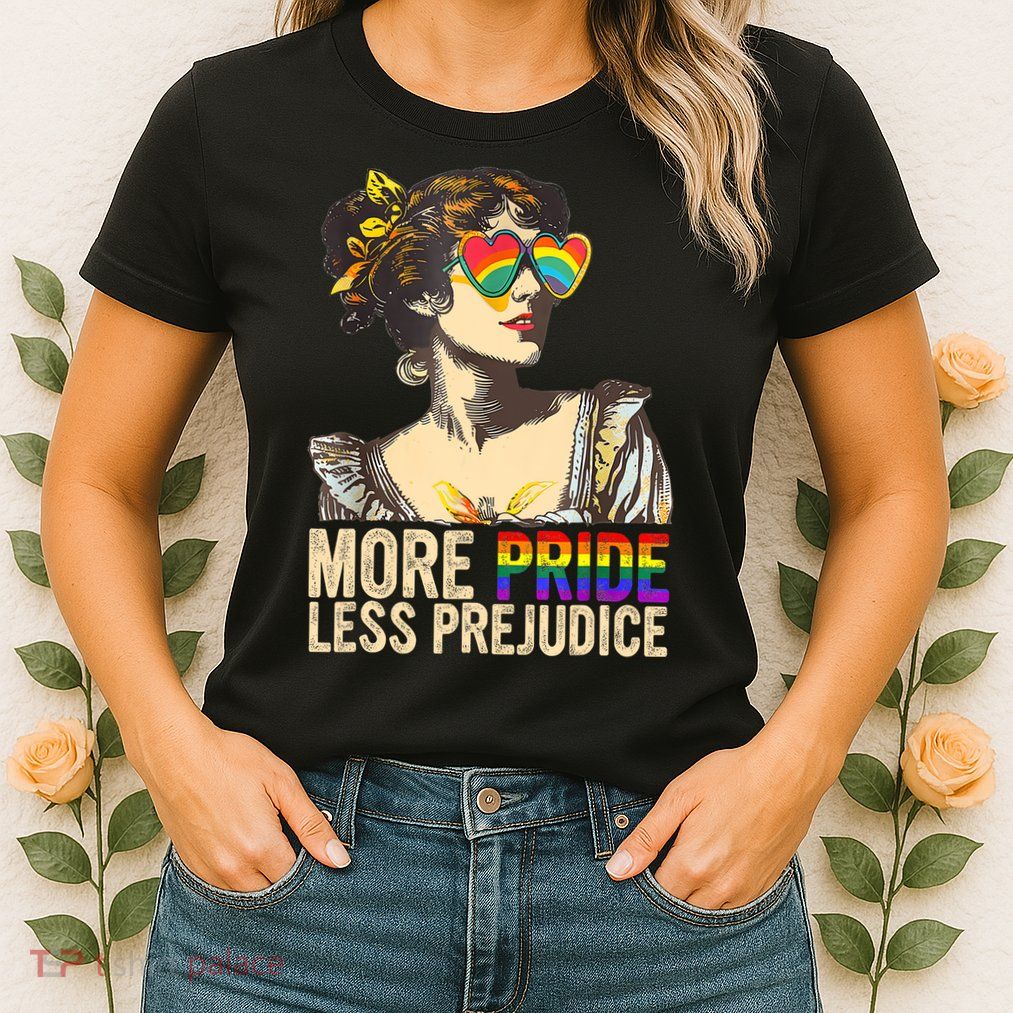 More Pride Less Prejudice Lgbtq Rainbow Womens T-Shirt