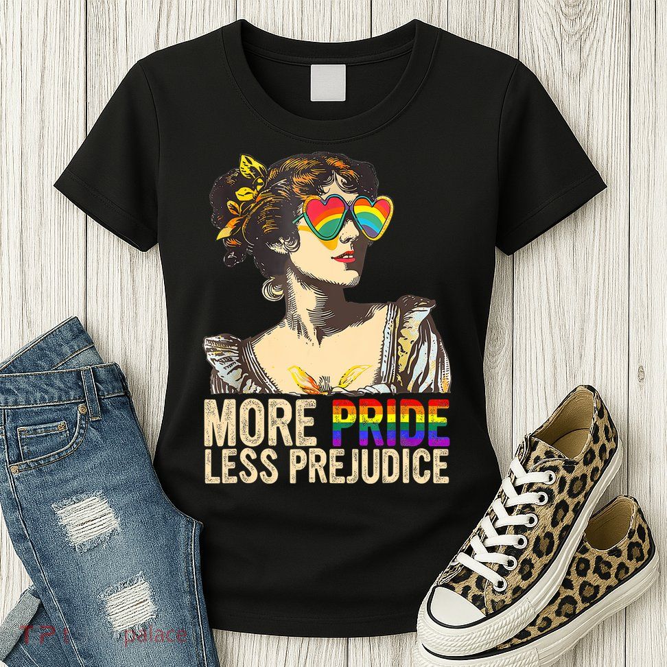 More Pride Less Prejudice Lgbtq Rainbow Womens T-Shirt