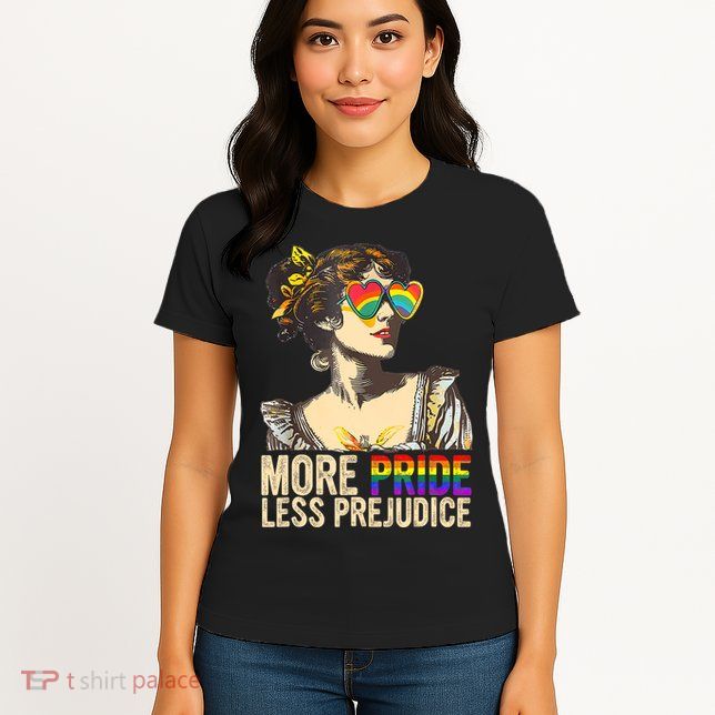 More Pride Less Prejudice Lgbtq Rainbow Womens T-Shirt