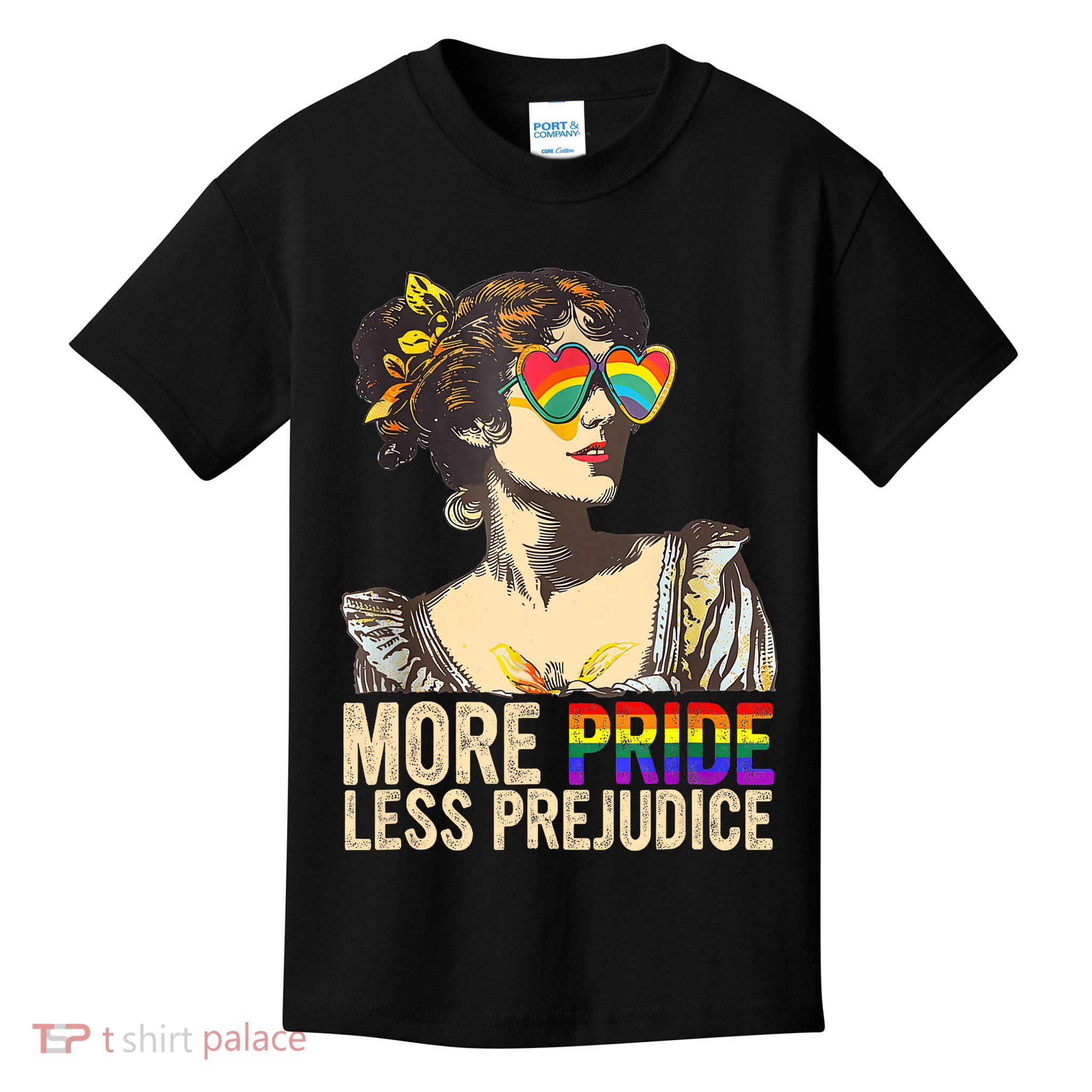 More Pride Less Prejudice Lgbtq Rainbow Kids T-Shirt
