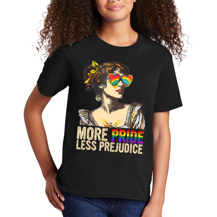 More Pride Less Prejudice Lgbtq Rainbow Kids T-Shirt