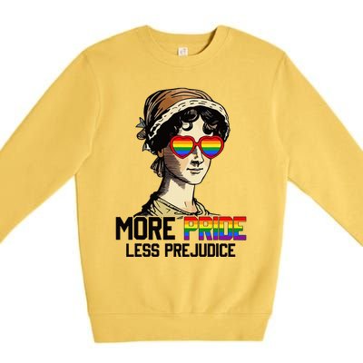 More Pride Less Prejudice Lgbt Gay Proud Ally Pride Month Premium Crewneck Sweatshirt