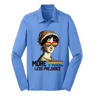 More Pride Less Prejudice Lgbt Gay Proud Ally Pride Month Silk Touch Performance Long Sleeve Polo