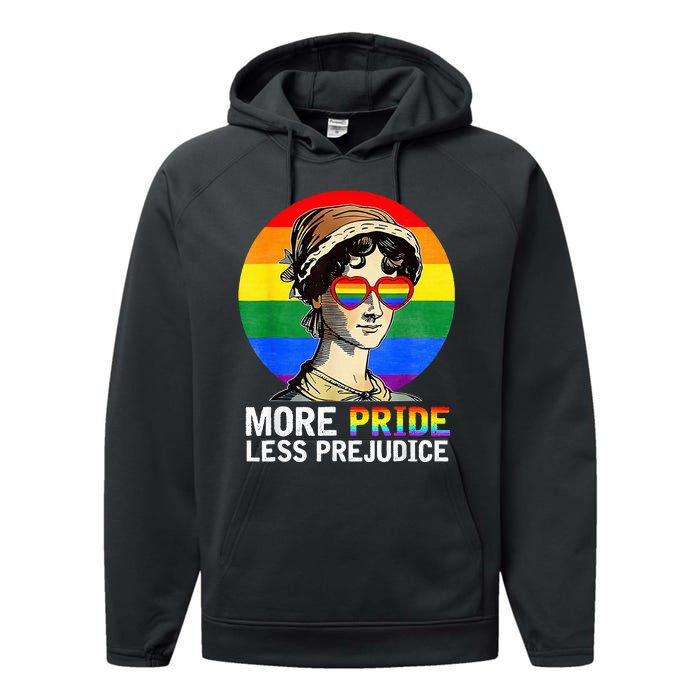 More Pride Less Prejudice Lgbt Gay Proud Ally Performance Fleece Hoodie