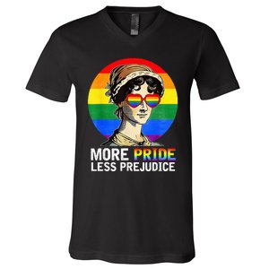 More Pride Less Prejudice Lgbt Gay Proud Ally V-Neck T-Shirt